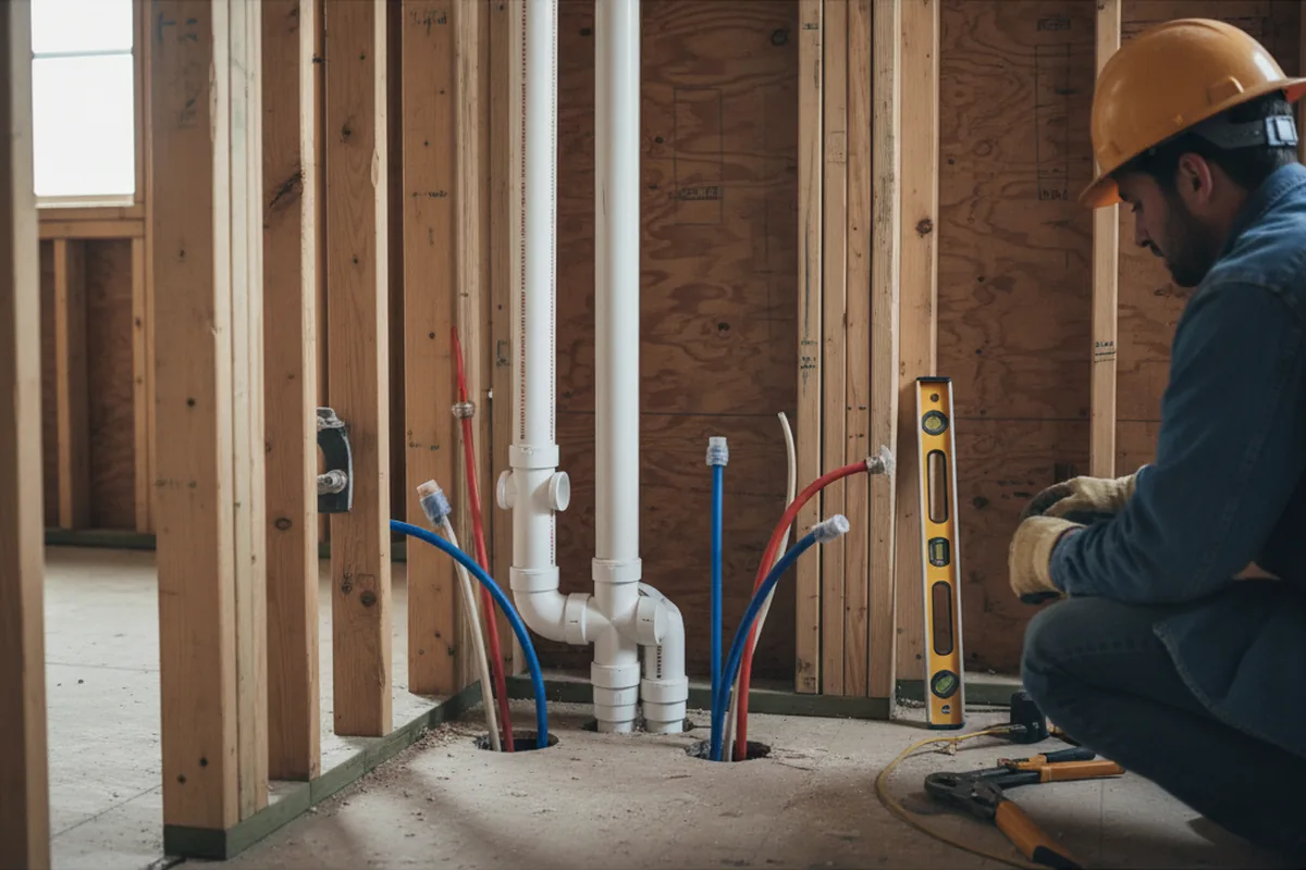 Drain and supply rough-in during Garbage Disposal Repair in Peachland
